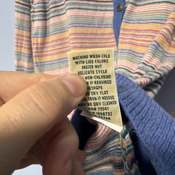 LL. Bean medium colourful stripes cardigan cotton and cashmere - Picture 5 of 5